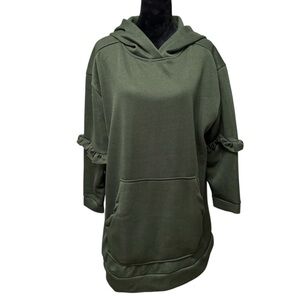 Lug Peekaboo Olive Green Size 1X Sweater Fleece Tunic Hoodie